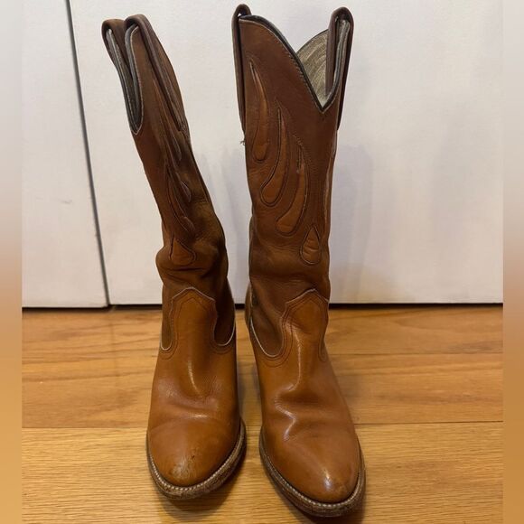 FRYE 7075 Genuine Leather Western Boots Acorn Women’s Size 6 - Picture 4 of 10